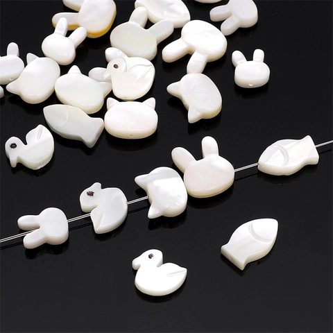 Cuentas de Concha de Nácar Natural Forma de Animal Cuentas Sueltas para Pulsera de Bricolaje Collar Accesorios de Creación de Joyería