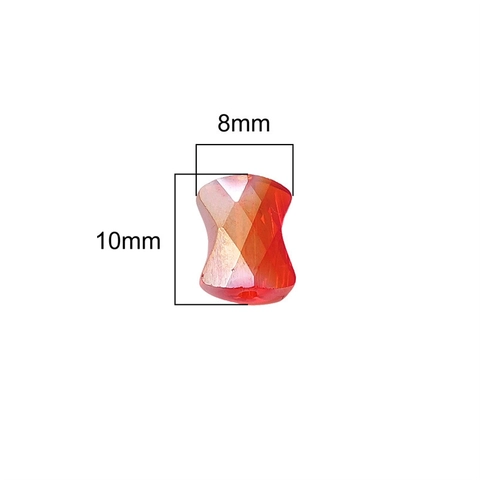 10x8mm Strikvorm Gefacetteerde Glas Kraal AB Verzilverde Kristallen Tussenkralen Voor DIY Sieraden Maken Accessoires