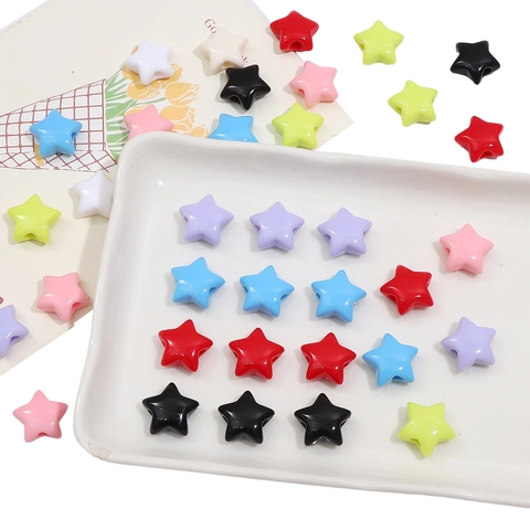 Perline a Stella in Acrilico Tinta Unita Stella a Cinque Punte Distanziatori Sciolti Per Fai Da Te Gioielli Bracciale Collana Accessorio
