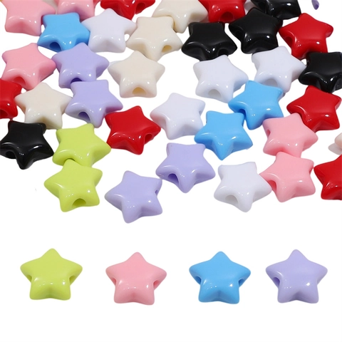 Perline a Stella a Cinque Punte in Acrilico Solido per Creazione di Gioielli DIY Bracciale Collana Perline Distanziatrici Colori Caramella