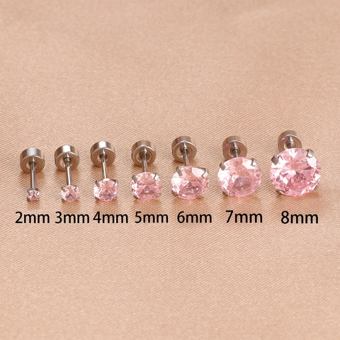 Boucles d'Oreilles Clous de Piercing en Acier Inoxydable avec Strass Rond et Tige en Or 18K Bijoux de Mode pour Femmes