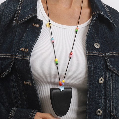 Cordón de Gafas Multifuncional de Cuero Con Cuentas de Colores Decoración Estrella Flor para Mujer Viaje Aire Libre
