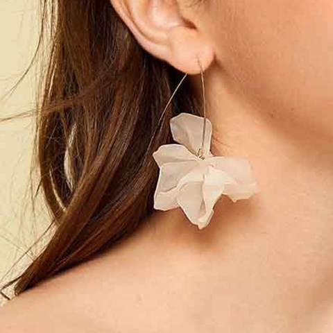 Pendientes Largos de Aleación y Resina Con Forma de Flor y Poste de Acero Inoxidable Pendientes de Flores Para Mujer