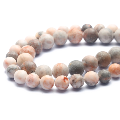 Φυσικές Χάντρες από Ροζ Ίασπις Ζέβρα Στρογγυλές Χάντρες από Φυσική Πέτρα για Κατασκευή Κοσμημάτων DIY Βραχιόλι Κολιέ