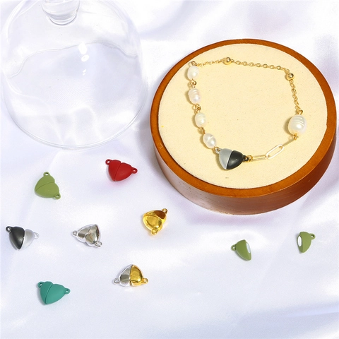 Chiusure Magnetiche a Forma di Cuore in Lega Connettori per Gioielli Accessori Fai da Te per Collane Bracciali Creazione di Gioielli