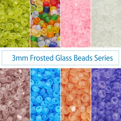 Mattierte Transparente Glas米珠 DIY Handgefertigte Armband Halskette Schmuckherstellung Zubehör Kleine Runde Matte Spacer Perlen