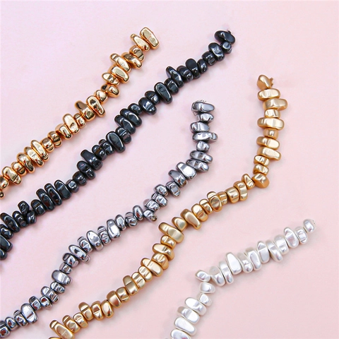 Irregular Hematite Beads Electroplated Metallic Stone Spacer Beads For DIY Jewelry Making Bracelet Necklace Material