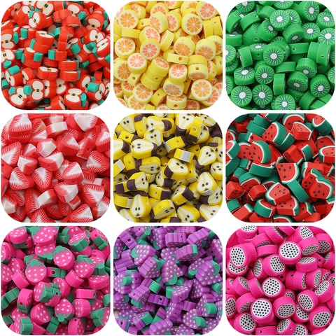 Perline di Frutta in Argilla Polimerica per la Creazione di Gioielli Perline Distanziatrici a Fetta di Frutta Colorate per Accessorio per Bracciale Collana Fatto a Mano