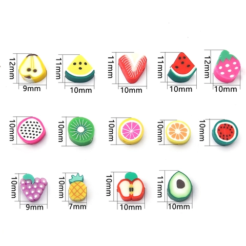 Perline di Frutta in Argilla Polimerica per la Creazione di Gioielli Perline Distanziatrici a Fetta di Frutta Colorate per Accessorio per Bracciale Collana Fatto a Mano