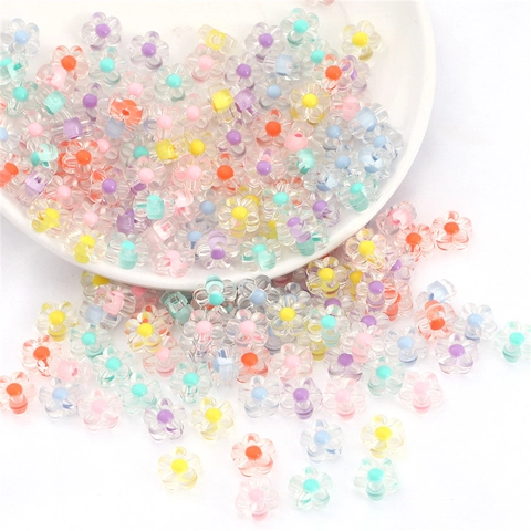Transparente Acryl Pflaumenblüte Perlen Doppelschicht Perle in Perle DIY Schmuckherstellung Material Für Armband Haarschmuck