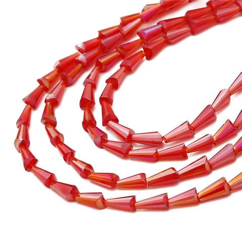 Faceted Glass Crystal Beads Tower Shape Water Drop Loose Spacer Beads For DIY Jewelry Making Earring Necklace Handcrafted Accessory
