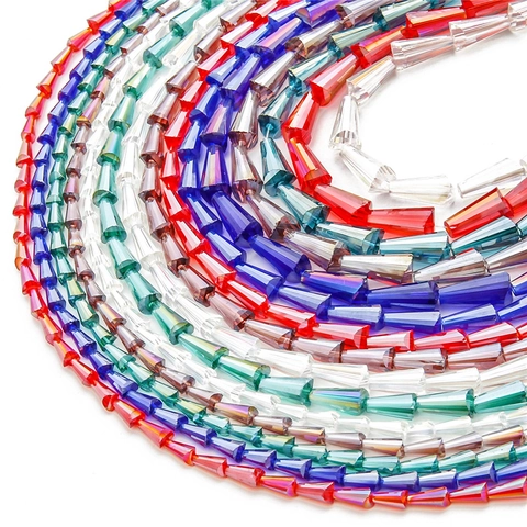 Faceted Glass Crystal Beads Tower Shape Water Drop Loose Spacer Beads For DIY Jewelry Making Earring Necklace Handcrafted Accessory
