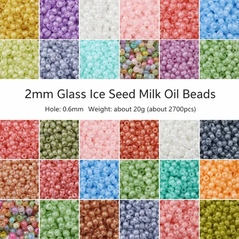 Faux Jade Cream Glass Seed Beads For DIY Jewelry Making Bracelet Necklace Hairpins Accessories Small Round Opaque Glass Beads