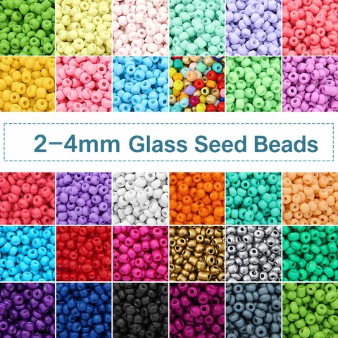 Solid Color Lacquer Glass Seed Beads 2mm 3mm 4mm Loose Beads For DIY Jewelry Making Handmade Bracelet Necklace Accessory