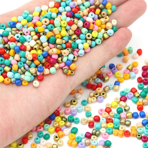 Solid Color Lacquer Glass Seed Beads 2mm 3mm 4mm Loose Beads For DIY Jewelry Making Handmade Bracelet Necklace Accessory