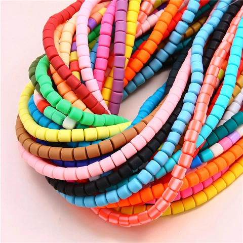 Perles en Pâte Polymère Cylindre Perles d'Espacement Colorées Perles en Vrac Pour la Fabrication de Bijoux DIY Collier Bracelet