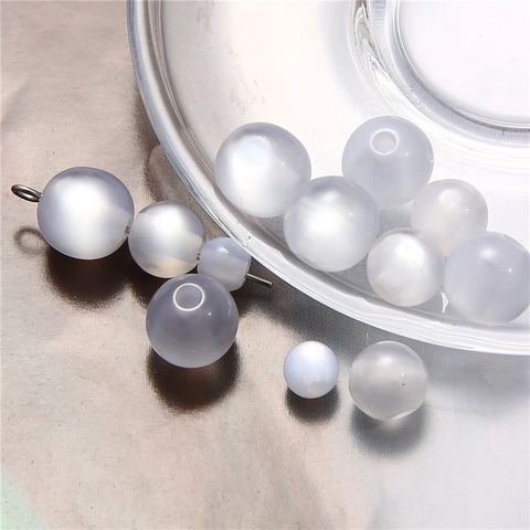 Resin Imitation Cat Eye Round Loose Beads Polished Moonlight Chatoyancy Spacer Beads For DIY Bracelet Jewelry Making Handicraft Accessory