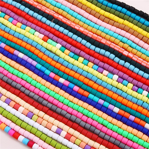 Perles en Pâte Polymère Cylindre Perles d'Espacement Colorées Perles en Vrac Pour la Fabrication de Bijoux DIY Collier Bracelet
