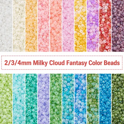Creamy Misty Iridescent Glass Seed Beads Macaron Colors Round Spacer Beads For DIY Jewelry Making Bracelet Accessories