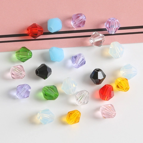 Faceted Glass Crystal Bicone Spacer Beads For DIY Jewelry Making Bracelet Necklace Handcrafted Crafting Accessory Multi Color