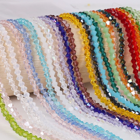6mm Bicone Faceted Glass Beads Crystal Loose Beads For DIY Jewelry Making Bracelet Necklace Handmade Craft Decorative Accessory