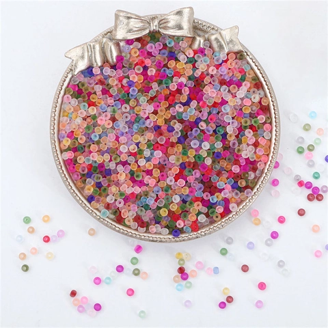 Frosted Matte Glass Seed Beads Transparent Iridescent Round Beads DIY Handmade Bracelet Necklace Jewelry Making Accessories