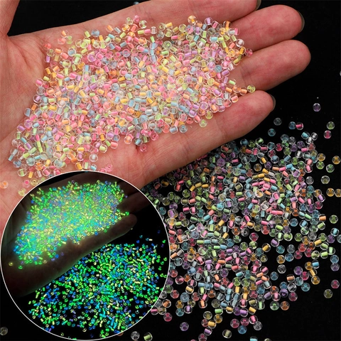 Luminous Dyed Core Glass Seed Beads Glow In The Dark Round Spacer Beads For DIY Jewelry Making Bracelets Necklaces Earring