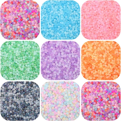 Frosted Micro Colored Glass Seed Beads Round Loose Spacer Beads For DIY Handmade Necklace Bracelet Jewelry Making Accessories