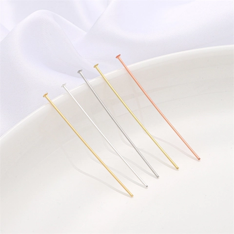 Alfileres en T de Cabeza Plana Chapados en Oro 14K 18K Plata Metal Fornituras de Joyería Para DIY Pulsera Collar Suministros de Fabricación de Joyas