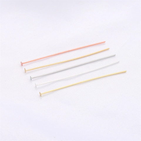 Alfileres en T de Cabeza Plana Chapados en Oro 14K 18K Plata Metal Fornituras de Joyería Para DIY Pulsera Collar Suministros de Fabricación de Joyas