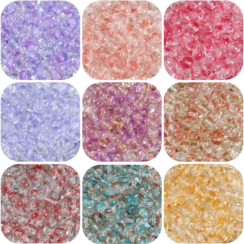 Round Jelly Bubble Bi-color Glass Beads For DIY Jewelry Making Handmade Necklace Bracelet Accessory Artisan Lampwork Spacer Beads