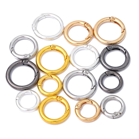 Legierung Rund Federring Schnallen O-Ring Verschluss Für Schlüsselanhänger Taschen DIY Schmuckherstellung Mehrere Farben Größen