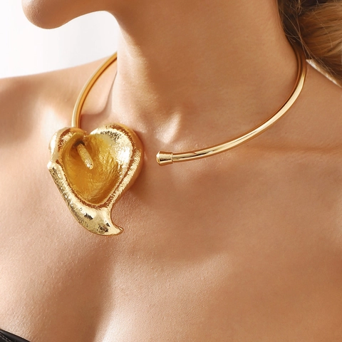Vintage Alloy Calla Lily Open Choker Necklace With Rhinestone For Women Statement Flower Neckwear Party Jewelry
