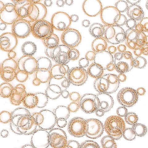 Twined Hammered Texture Open Jump Rings For DIY Jewelry Making Iron Metal Connectors For Handcrafted Earrings Bracelets Gold Silver Tone