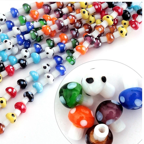 Handmade Lampwork Glass Loose Beads Evil Eye Mushroom Chili Ladybug Shape Beads For DIY Jewelry Bracelet Necklace Making