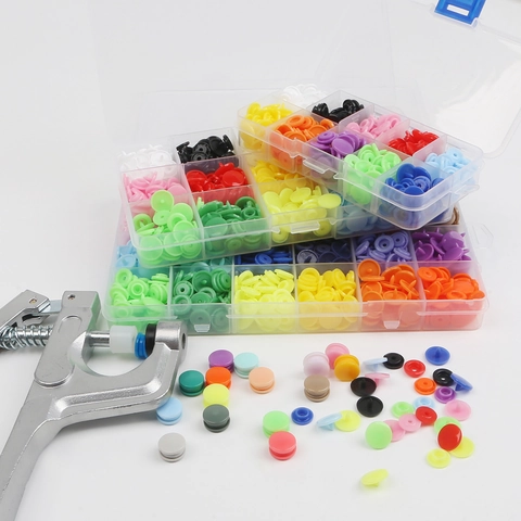 Multicolor Resin Snap Buttons Kit With Fastener Pliers Tool For DIY Crafting Kids Clothing Plastic Snaps Fasteners Set