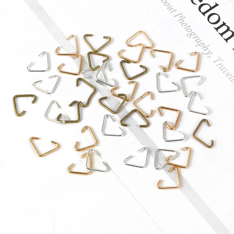 Iron Triangle Jump Rings Electroplated Metal Open Connectors For DIY Jewelry Making Necklaces Bracelets Handmade Findings