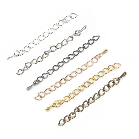 Metal Iron Extension Tail Chain With Water Drop Pendant For DIY Jewelry Making Necklace Bracelet Extension Accessory