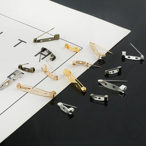 Iron Brooch Pin Backs Safety Catch Bar Pins For DIY Jewelry Making Brooch Base Findings Multi Styles Accessories