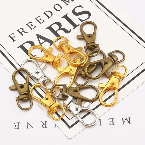 Metal Swivel Lobster Clasps For Keychain DIY Jewelry Making Antique Bronze Gold Silver Plated Hook Connector Accessories