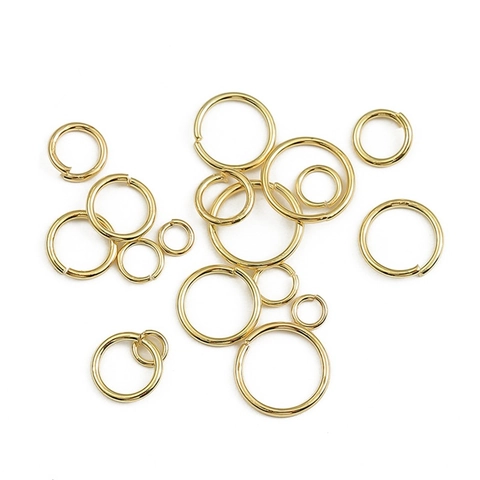 18K Gold Plated Copper Open Jump Rings For DIY Jewelry Making Necklaces Bracelets Earrings Connectors Findings Accessories