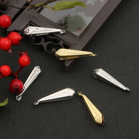 Vintage Iron Flower Bell Conical Metal Pendants For DIY Jewelry Making Electroplated Floral Finding For Earring Hairpin