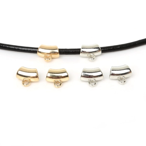 Plastic CCB Curved Tube Pendant Bails Large Hole Slide Beads Connector For DIY Jewelry Making Necklace Bracelet Findings