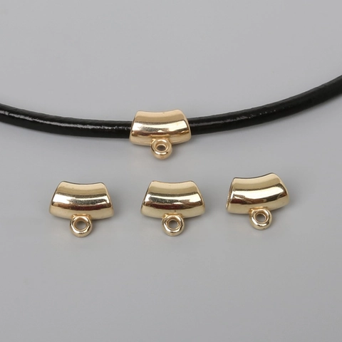 Plastic CCB Curved Tube Pendant Bails Large Hole Slide Beads Connector For DIY Jewelry Making Necklace Bracelet Findings