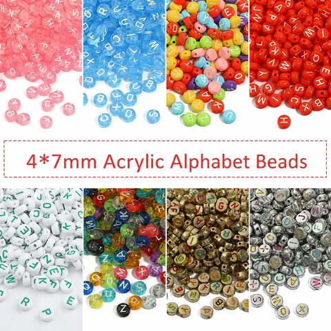 Acrylic Alphabet Beads For DIY Jewelry Making Flat Round Letter Beads For Bracelets Necklaces Colorful Glow In The Dark Beads Crafts
