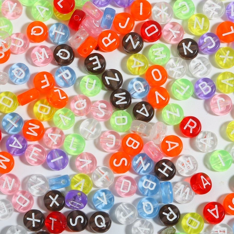 Acrylic Alphabet Beads For DIY Jewelry Making Flat Round Letter Beads For Bracelets Necklaces Colorful Glow In The Dark Beads Crafts
