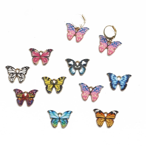 Bunte Emaille Schmetterling Anhänger Legierung Schmetterlingsanhänger Für Schmuckherstellung DIY Ohrringe Halskette Handgefertigtes Zubehör