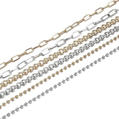 DIY Jewelry Making Metal Chain Links For Necklace Bracelet Crafting Handmade Minimalist Fashion Accessories For Women Men