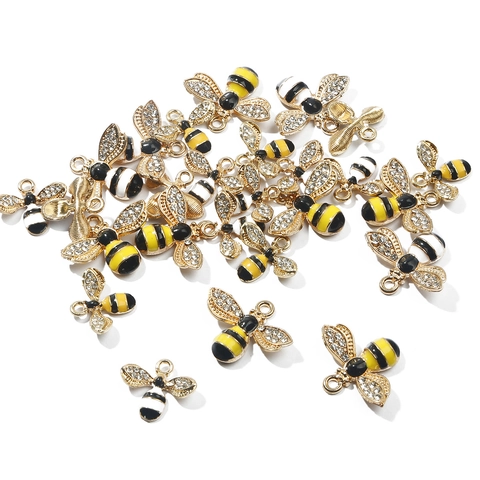DIY Jewelry Making Charms Alloy Enamel Rhinestone Bee Perfume Bottle Lipstick Handbag High Heel Pendants For Earrings Necklace Bracelet DIY Crafting Accessories