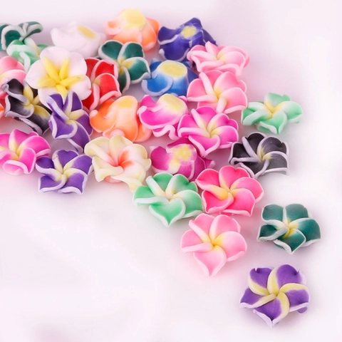 Mélange Couleurs Plumeria Fleur Pâte Polymère Perles Pour Bijoux DIY Perles D'espacement Florales Frangipanier Fait Main